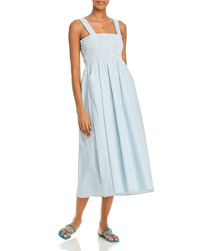 Striped Smocked Midi Dress - 100% Exclusive | Bloomingdale's (US)