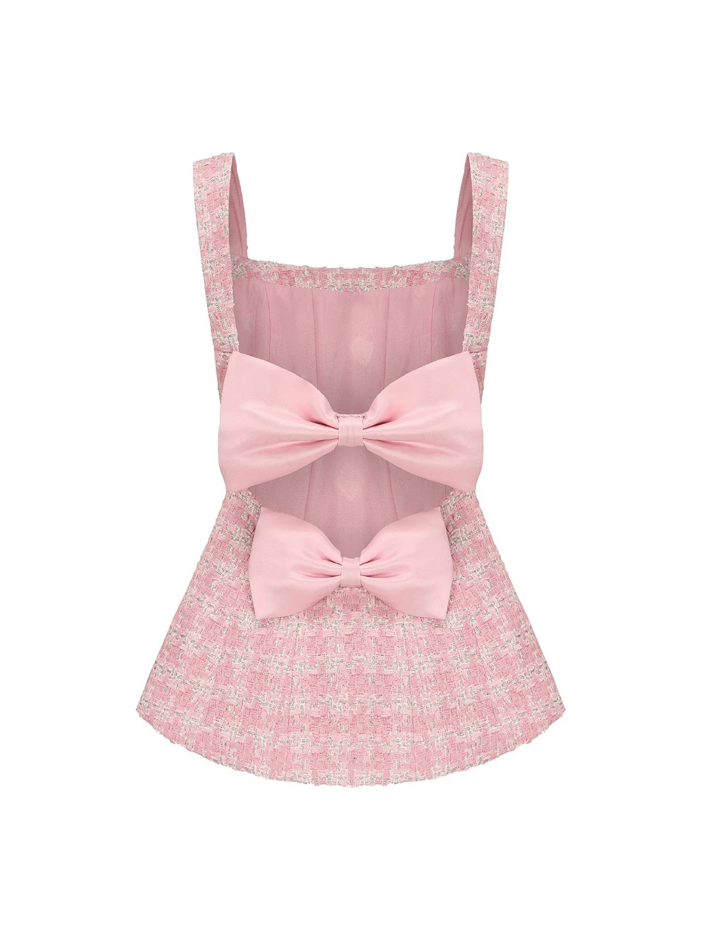 Anabella Bow Top (Pink Checkered) (Final Sale) | Nana Jacqueline