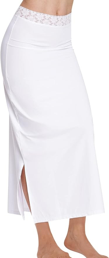 MANCYFIT Half Slip for Women Under Dresses Full Length Long Under Skirt with Lace 36" | Amazon (US)