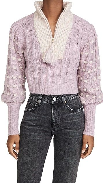 Jonae Cropped Mock Zip Up Sweater | Shopbop