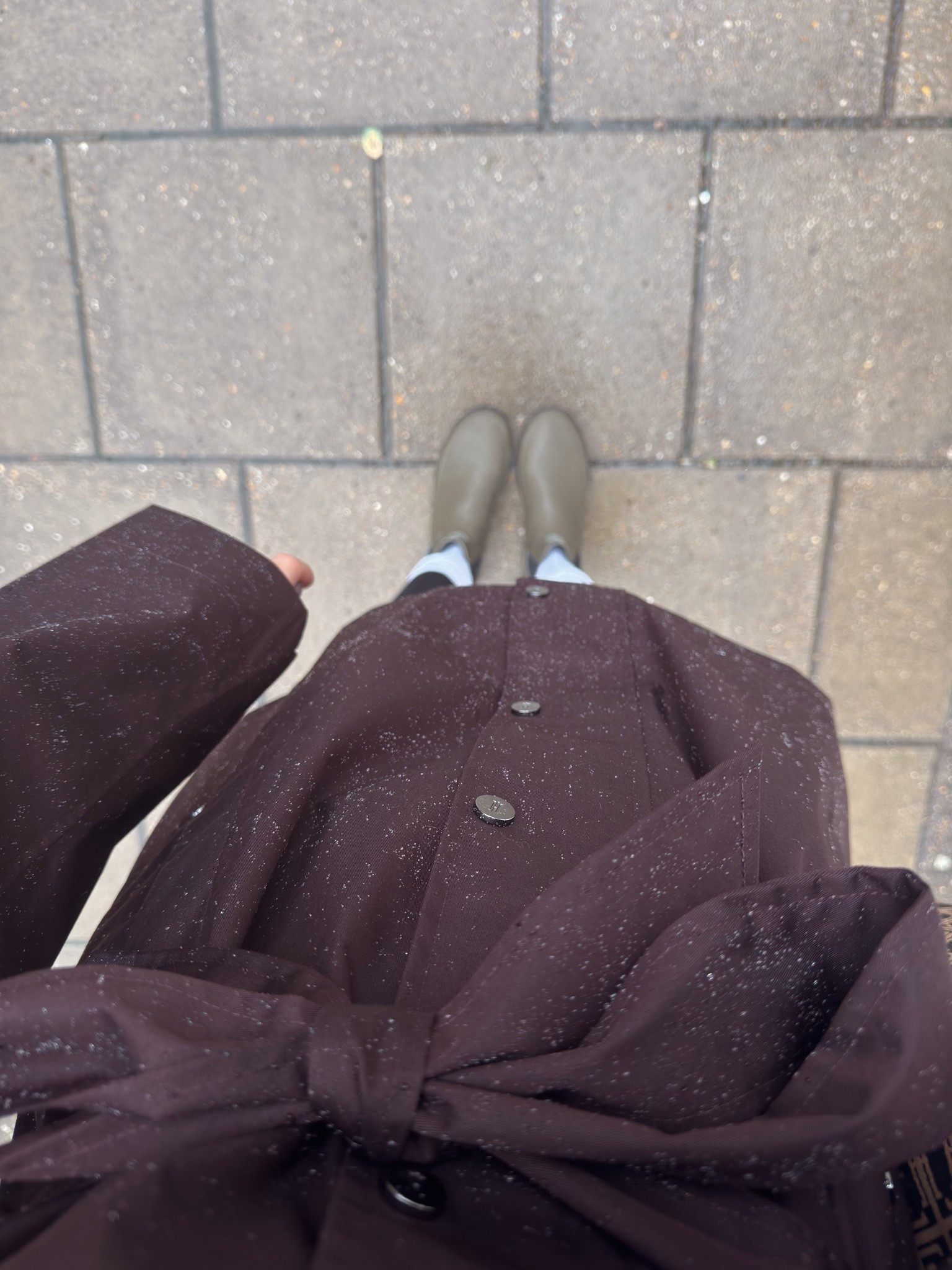 Rainy day essentials - chocolate brown chic waterproof coat with belt & short le chameau wellies

#LTKuk #LTKautumn #LTKstyletip