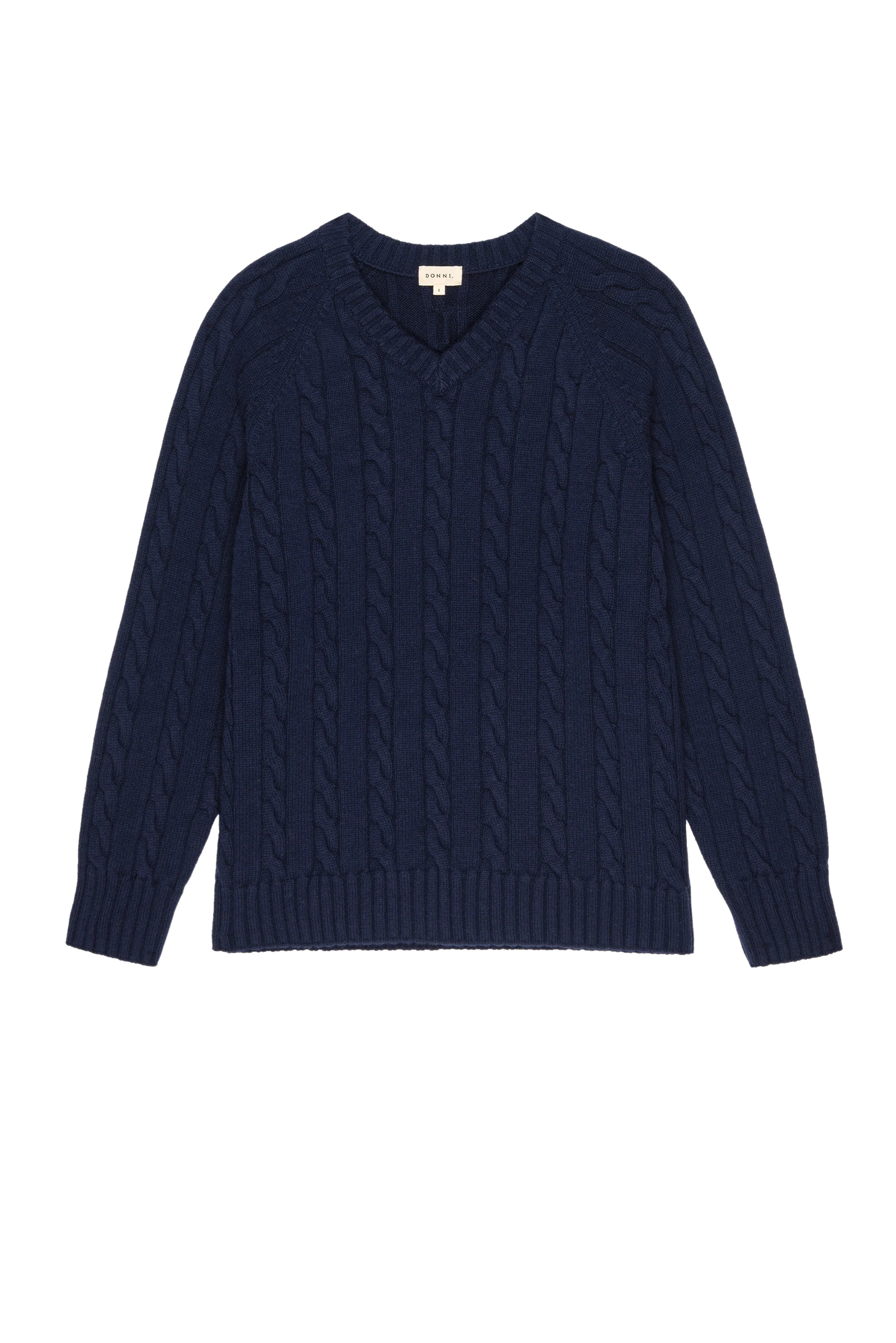 The Cable V-Neck Sweater | DONNI.