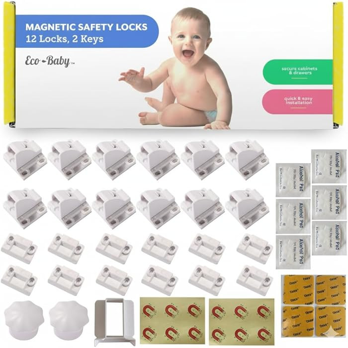 Eco Baby Magnetic Cabinet Locks for Babies - Magnetic Baby Proofing Cabinet Locks, Child Locks fo... | Amazon (US)