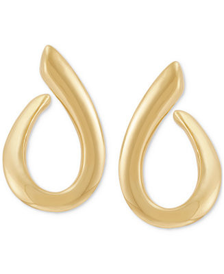 Macy'sItalian Silver Polished Swoop Drop Earrings in 18k Gold-Plated Sterling Silver | Macy's