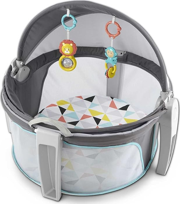 Fisher-Price Portable Bassinet On-The-Go Baby Dome, Travel Play Space with Developmental Newborn ... | Amazon (US)