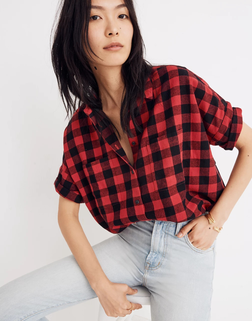 Flannel Courier Shirt in Buffalo Check | Madewell