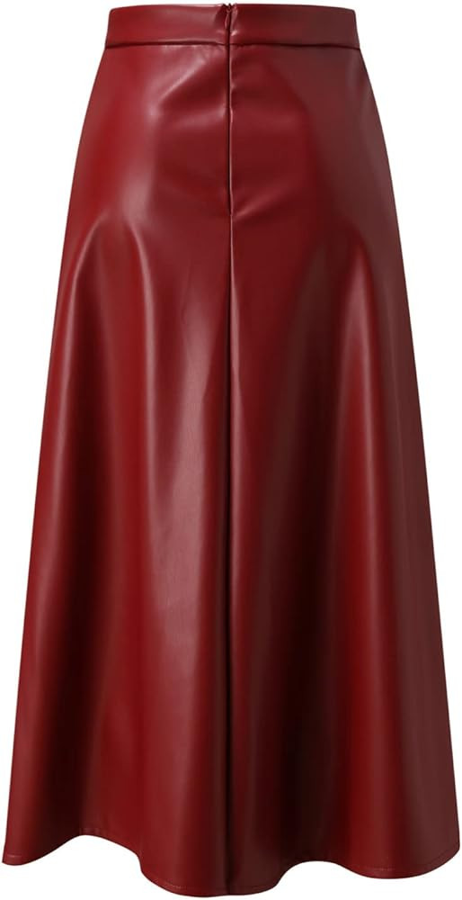 plus Size Skirts for Women 2x Solid Long High Leather A Color Womens Faux Skirt Line Skirts Waist... | Amazon (US)