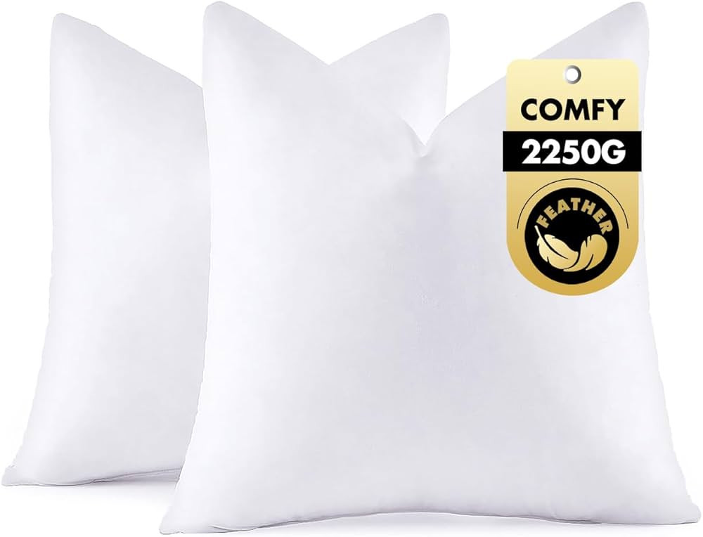 MIULEE 30x30 Pillow Inserts,Set of 2 Down Feather Throw Pillows for Couch Sofa Bed, Decorative Fl... | Amazon (US)