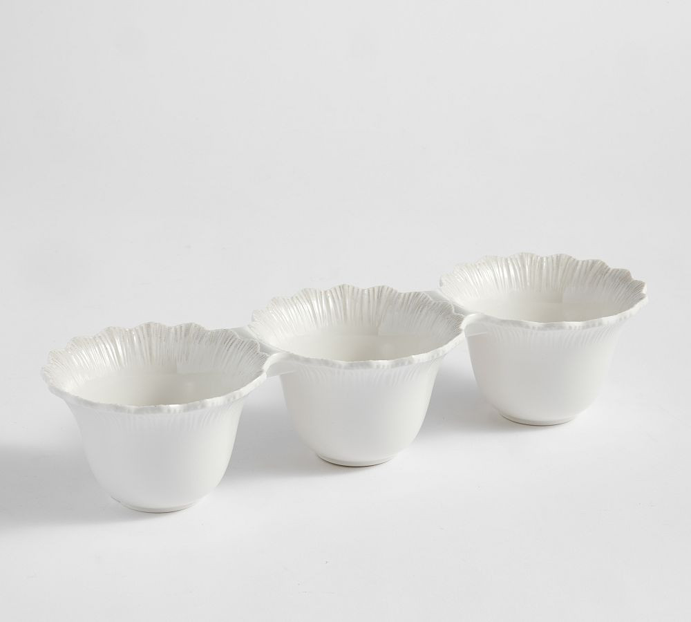 Monique Lhuillier Claudia Outdoor Melamine Triple Condiment Server | Pottery Barn (US)