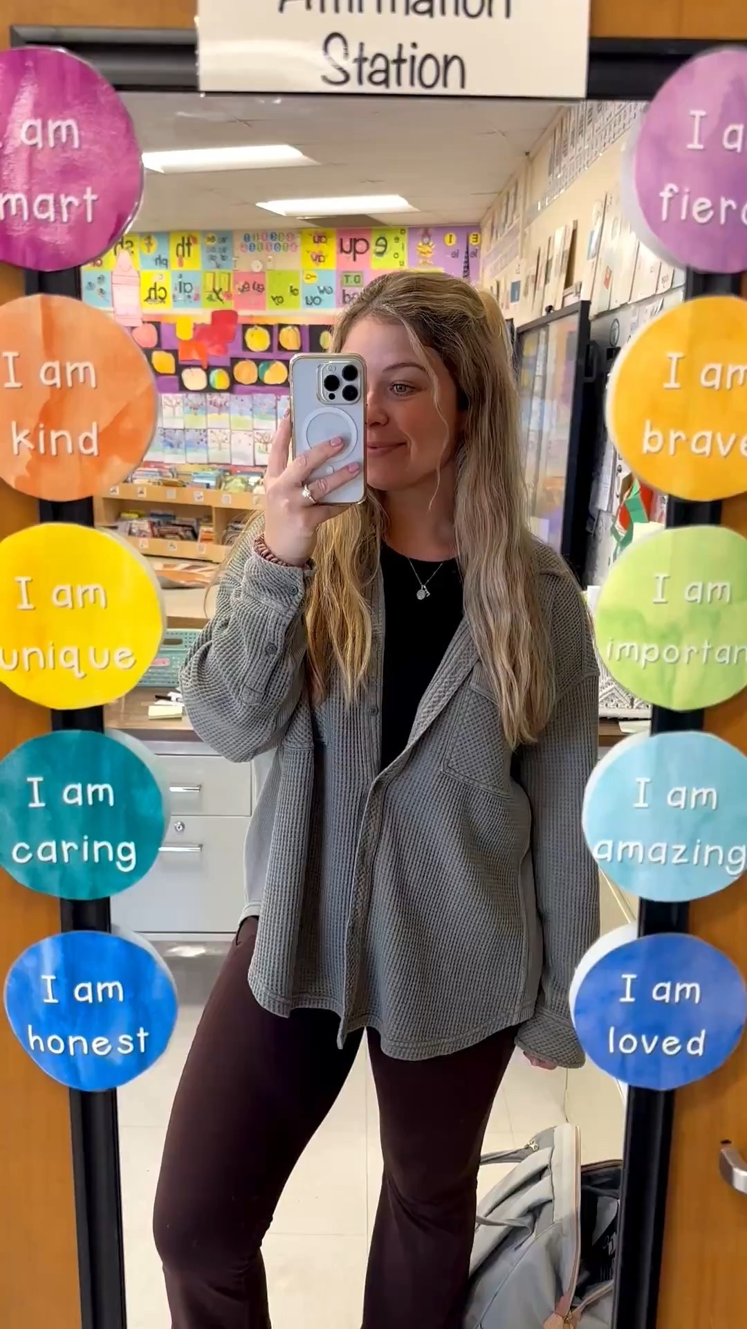 Cozy teacher outfit brown yoga pants, green shacket, and black slinky rib long sleeve 🤩

#LTKootd #LTKgrwm #LTKdayinmylife