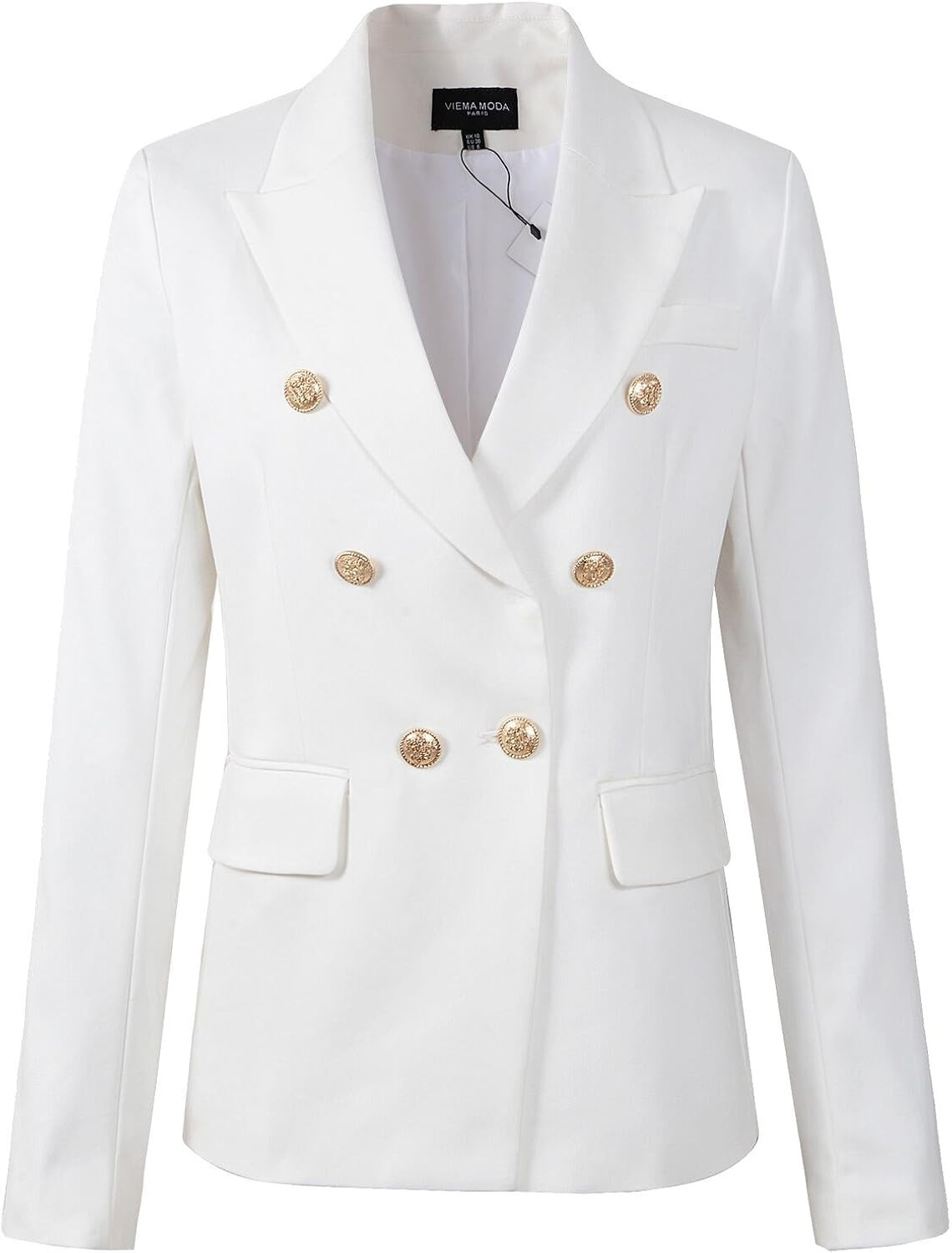 Womens Double Breasted Military Style Blazer Ladies Coat Jacket | Amazon (US)