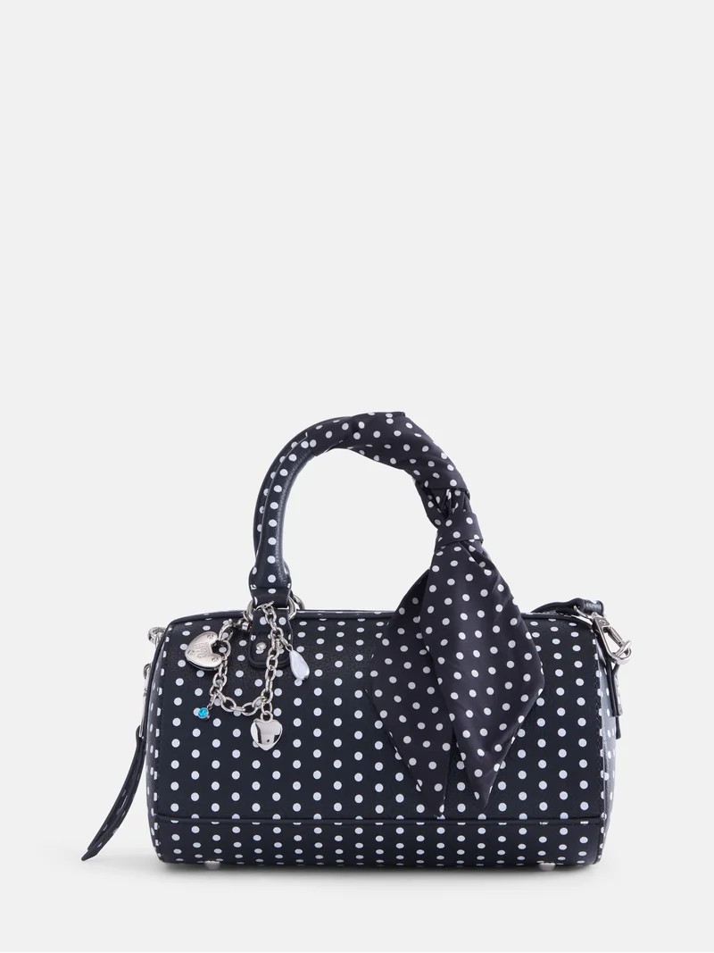 Madden NYC Women's Small Top Zip Handbag, Black and White | Walmart (US)