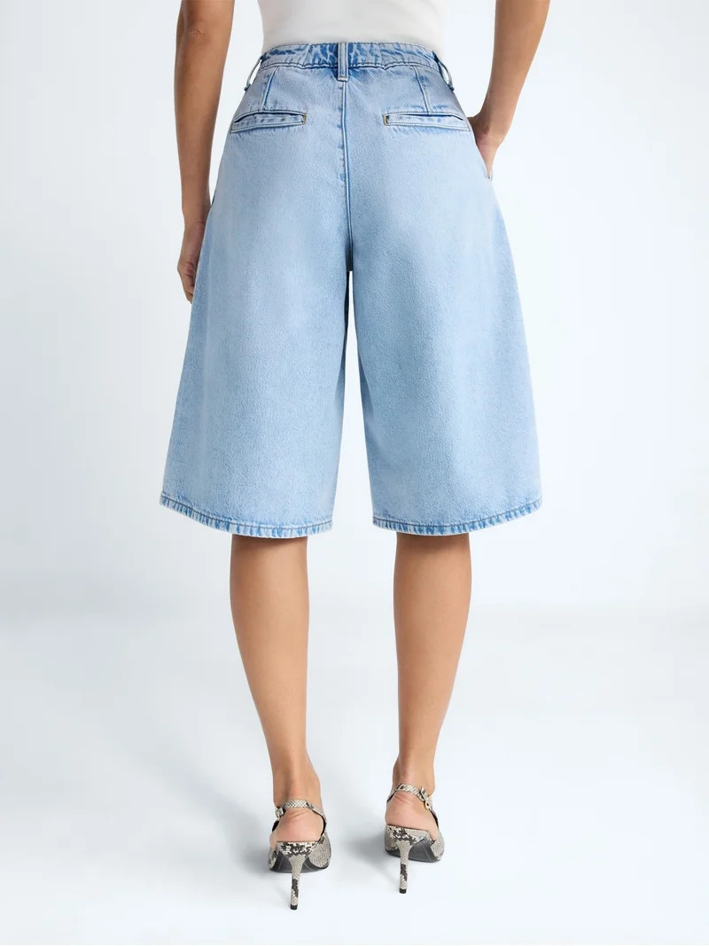 Devil Wears Prada Scoop Collection Women's and Women's Plus Denim Pleated Culottes, Sizes 0-26W -... | Walmart (US)