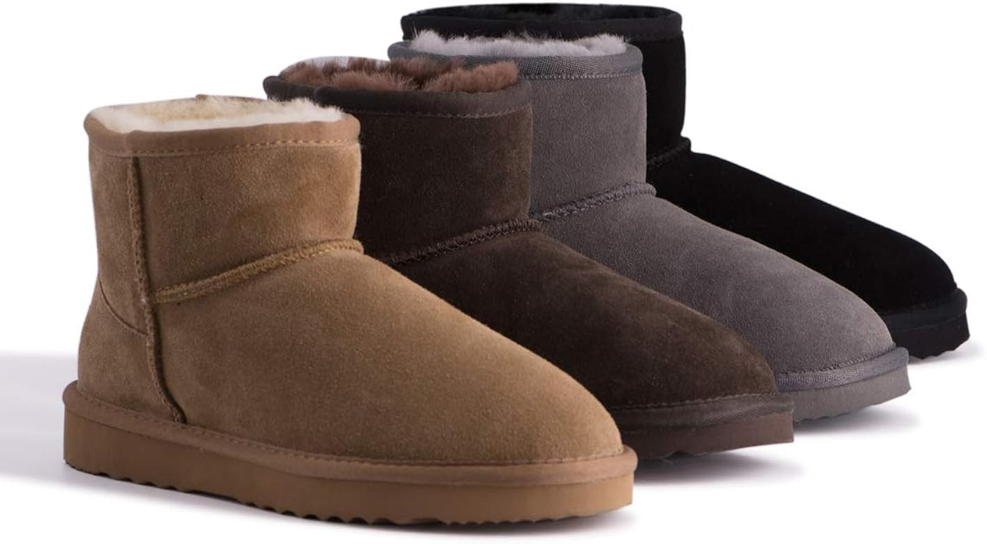 Aus Wooli Australia Water-Resistant Unisex Genuine AU Sheepskin Short Ankle Boots | Amazon (US)