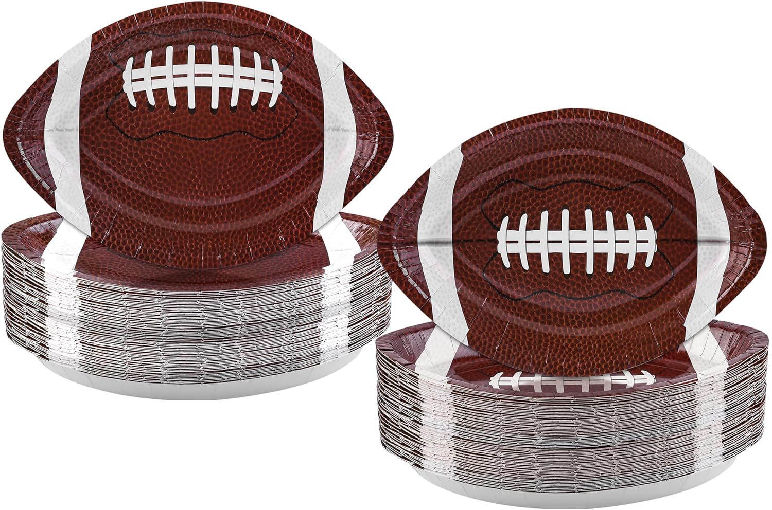 durony 100 Pieces Football Paper Plates Disposable Football Shaped Plates Football Party Supplies... | Amazon (US)