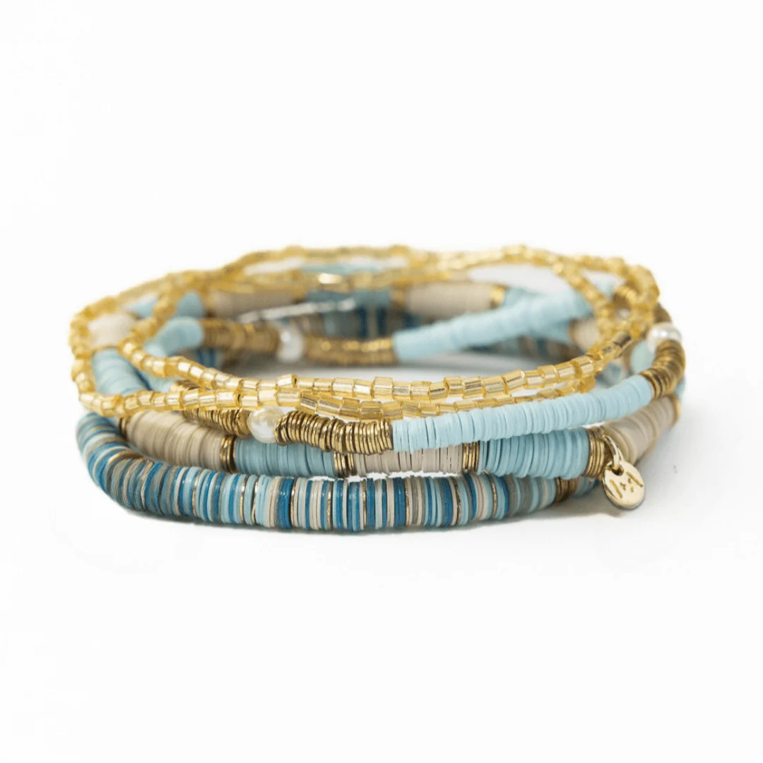 Grace Bracelet Stack of 5 - Blues | INK+ALLOY