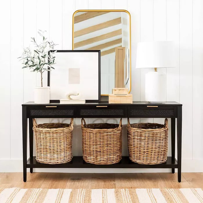 Woven Drawer Console Table Black - Threshold™ designed with Studio McGee | Target