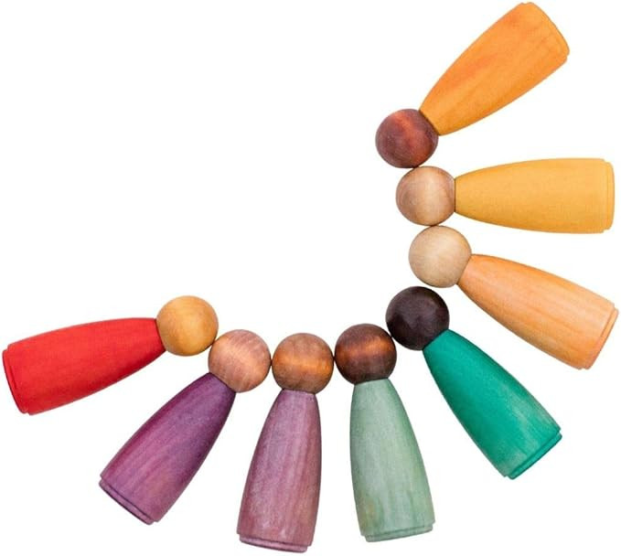 milk & honey co Hand-Painted Wooden Peg Dolls - Decorative Wood People Figures for Kids & Adults ... | Amazon (US)