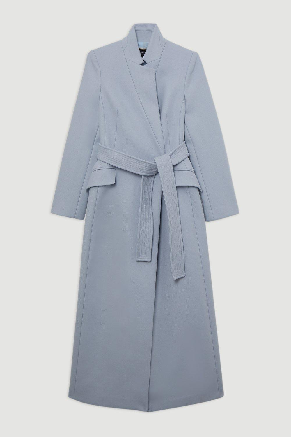 Premium Italian Manteco Wool Investment Notch Neck Tailored Midaxi Coat | Karen Millen US