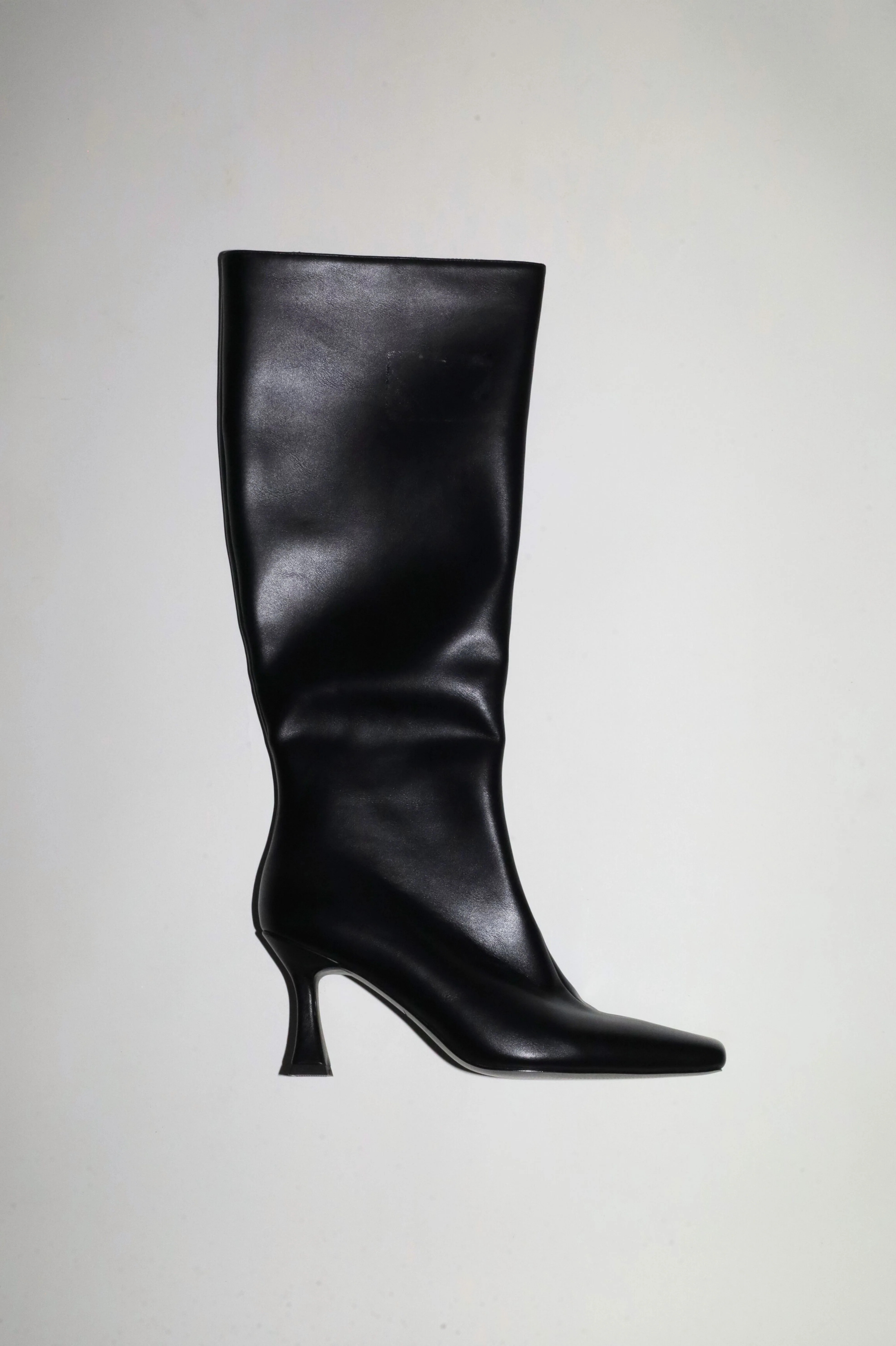 Mariah Black Vegan Leather Boots 85 mm | CULT OF COQUETTE