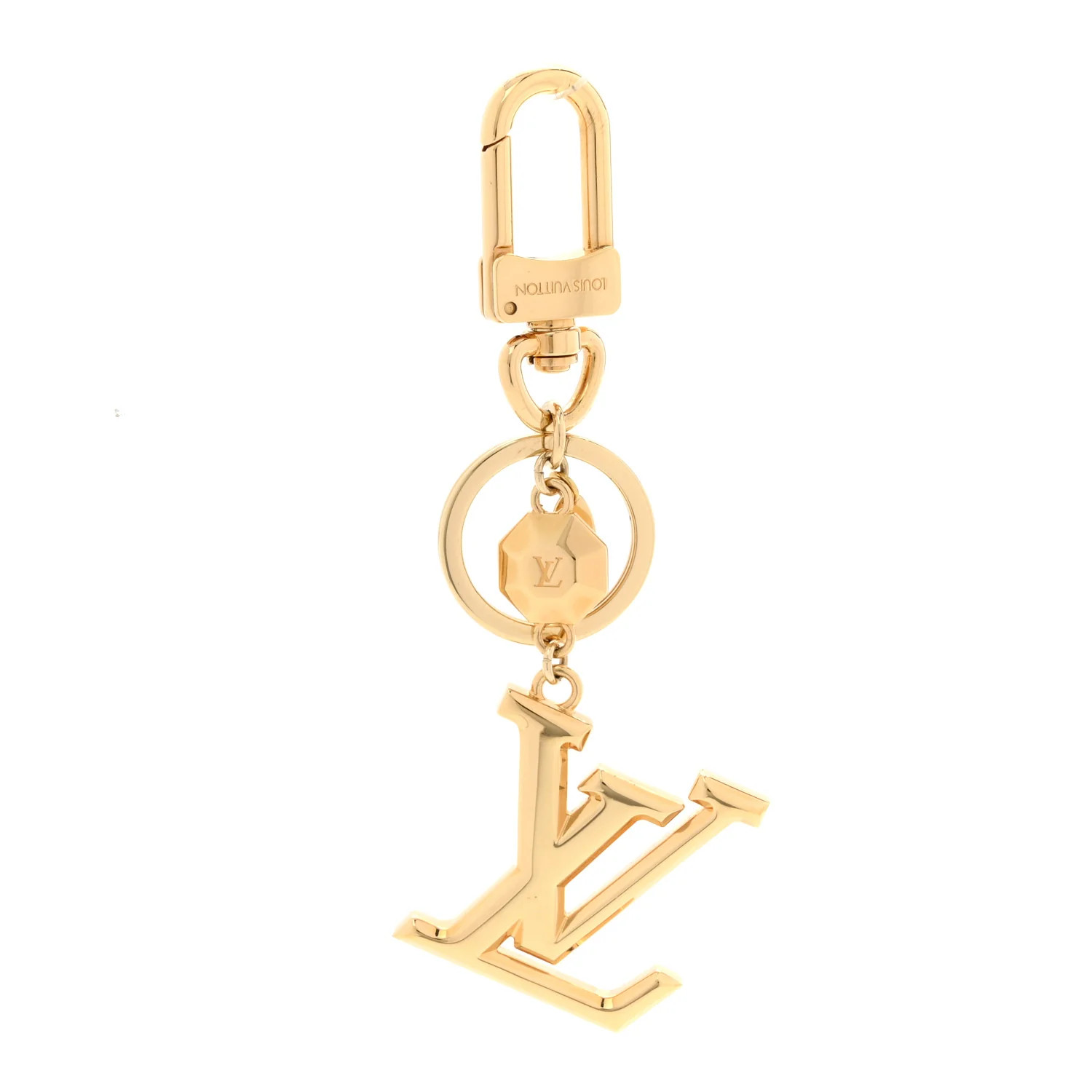 LV Facettes Bag Charm Key Holder Gold | FASHIONPHILE (US)