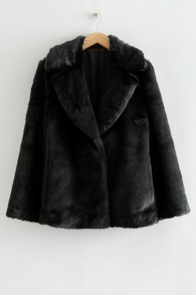 Faux Fur Single-Breasted Coat | H&M (UK, MY, IN, SG, PH, TW, HK)