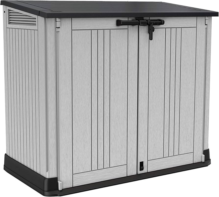 Keter Store It Out Nova Outdoor Garden Furniture Storage Shed Light Grey with Dark Grey Lid | Fad... | Amazon (UK)
