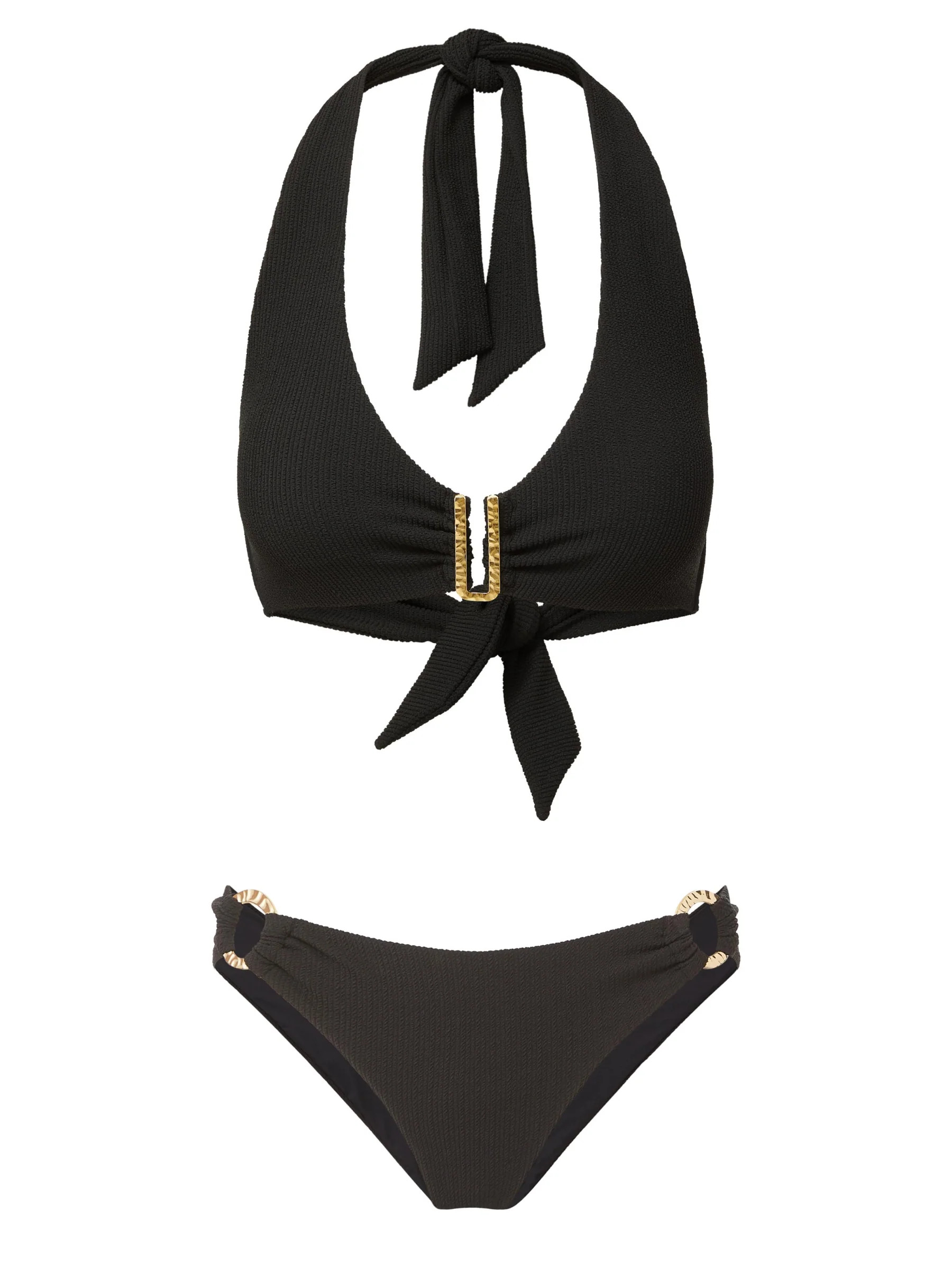 Melissa Top + Ring Trim Bottom in Black Texture | Change of Scenery