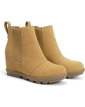 Athlefit Women's Wedge Boots Comfortable Ankle Wedge Booties | Amazon (US)