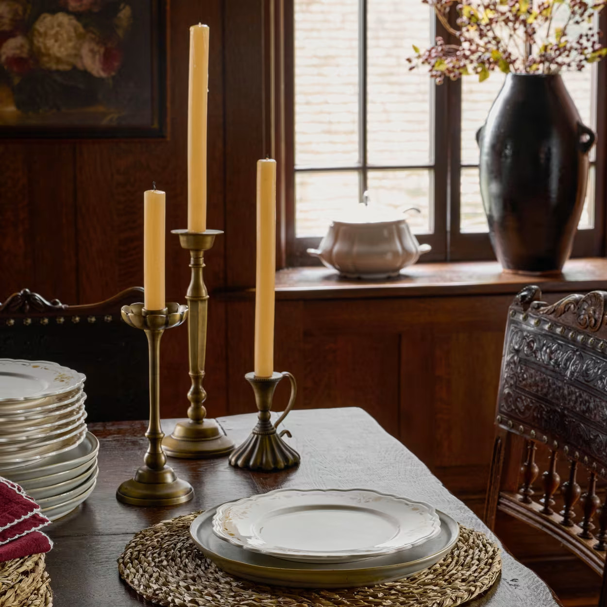 Anna Antique Brass Taper Holder | Magnolia