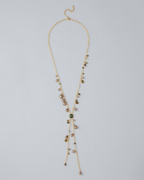 Faux-Pearl & Jewel Y-Necklace | White House Black Market