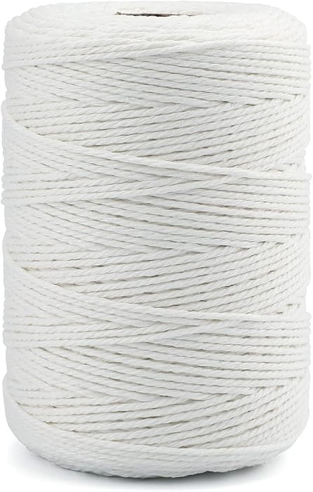 jijAcraft White Cotton String Butchers Cooking String Twine 2mm 656ft for Crafts, Tying Meat, Mak... | Amazon (US)