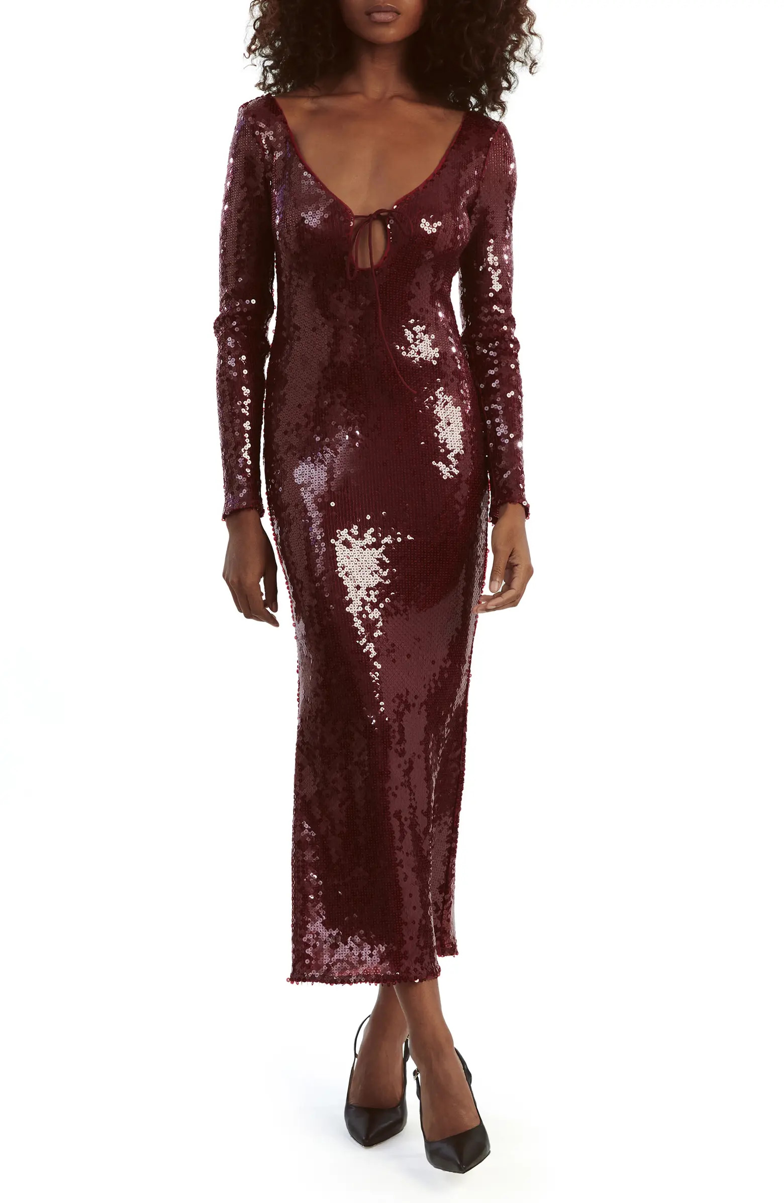 Verona Sequin Long Sleeve Maxi Dress | Nordstrom