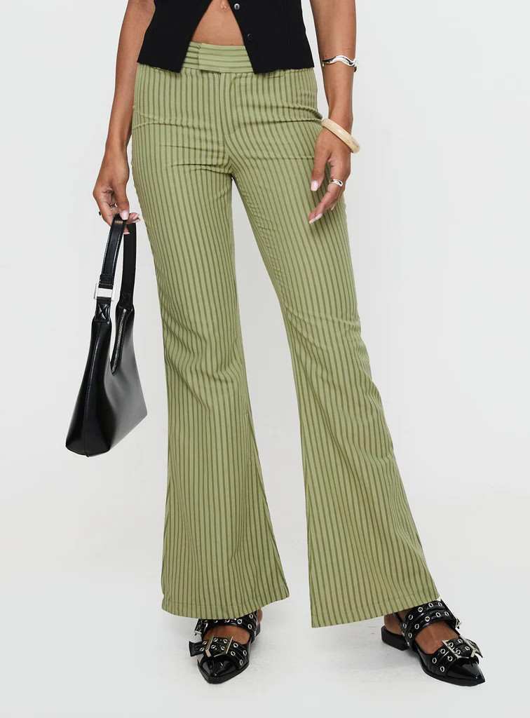Jinxed Pant Green Stripe | Princess Polly US