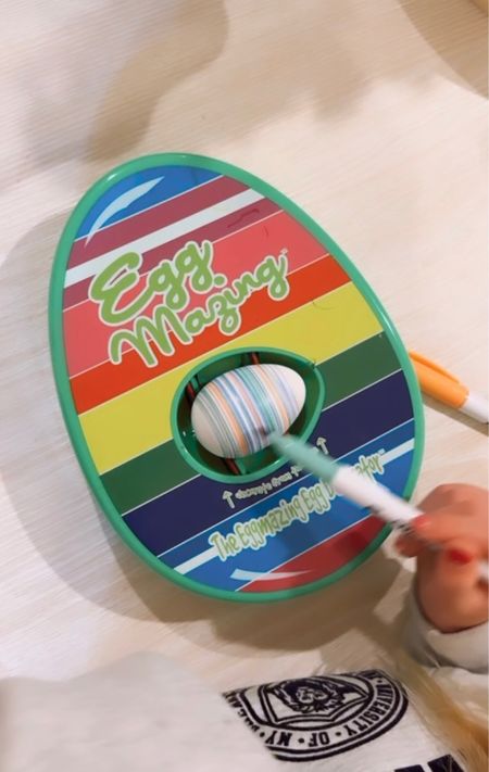 Easter egg decorating activity! The kids love this spinning machine and creating cool designs with the markers!!! 

#LTKkids #LTKfamily #LTKSeasonal