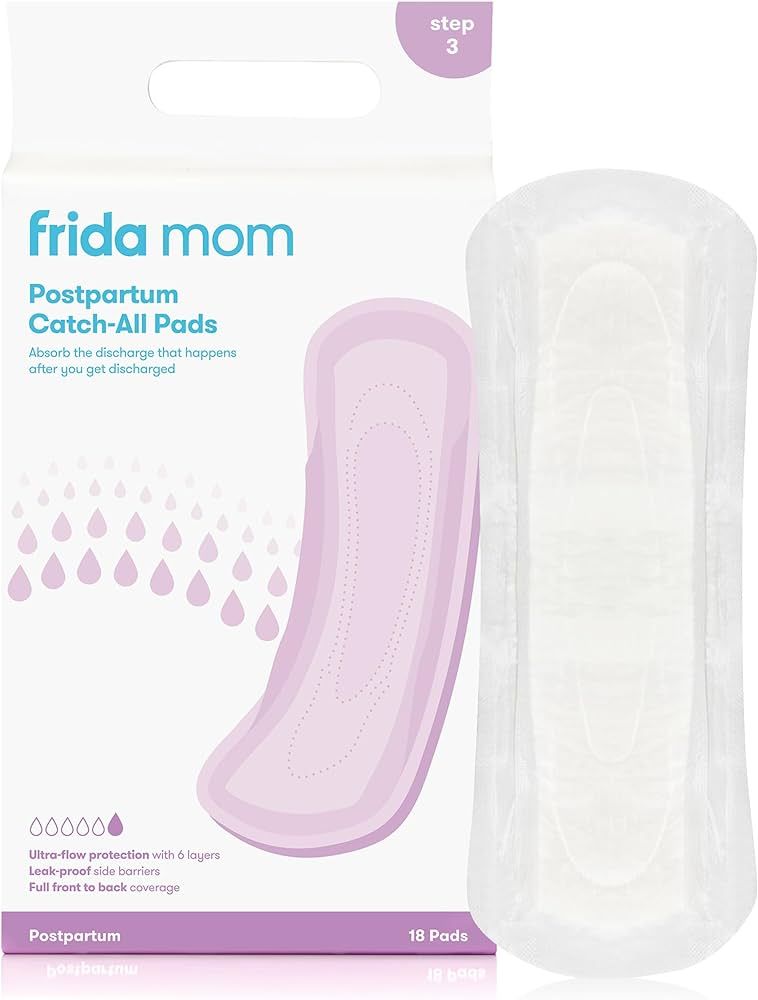 Frida Mom Postpartum Maternity Catch-All Pads for Maximum Absorbancy - 18 ct, White | Amazon (US)