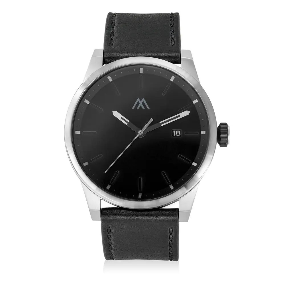 Odysseus Day Date Minimalist Leather Strap Watch | MYKA