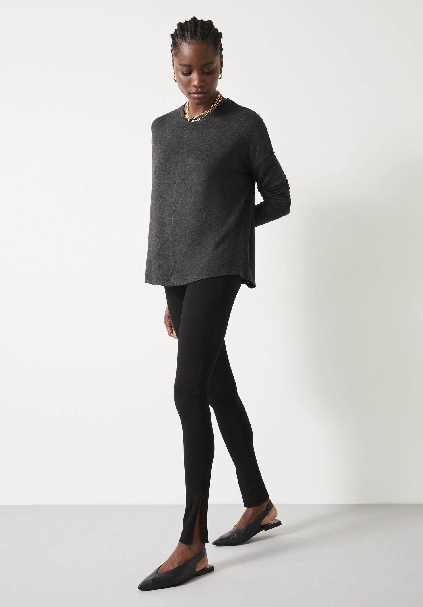 Regina Side Zip Jersey Leggings | Hush UK