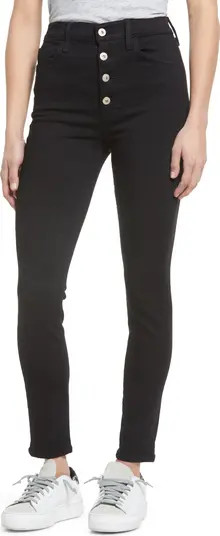 Button Front High Waist Ankle Skinny Jeans | Nordstrom
