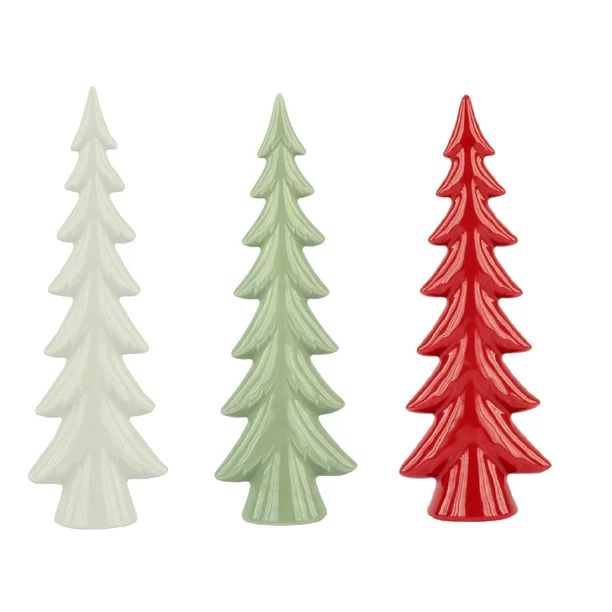 Holiday Time Set of 3 Large Ceramic Tree Decor - Walmart.com | Walmart (US)