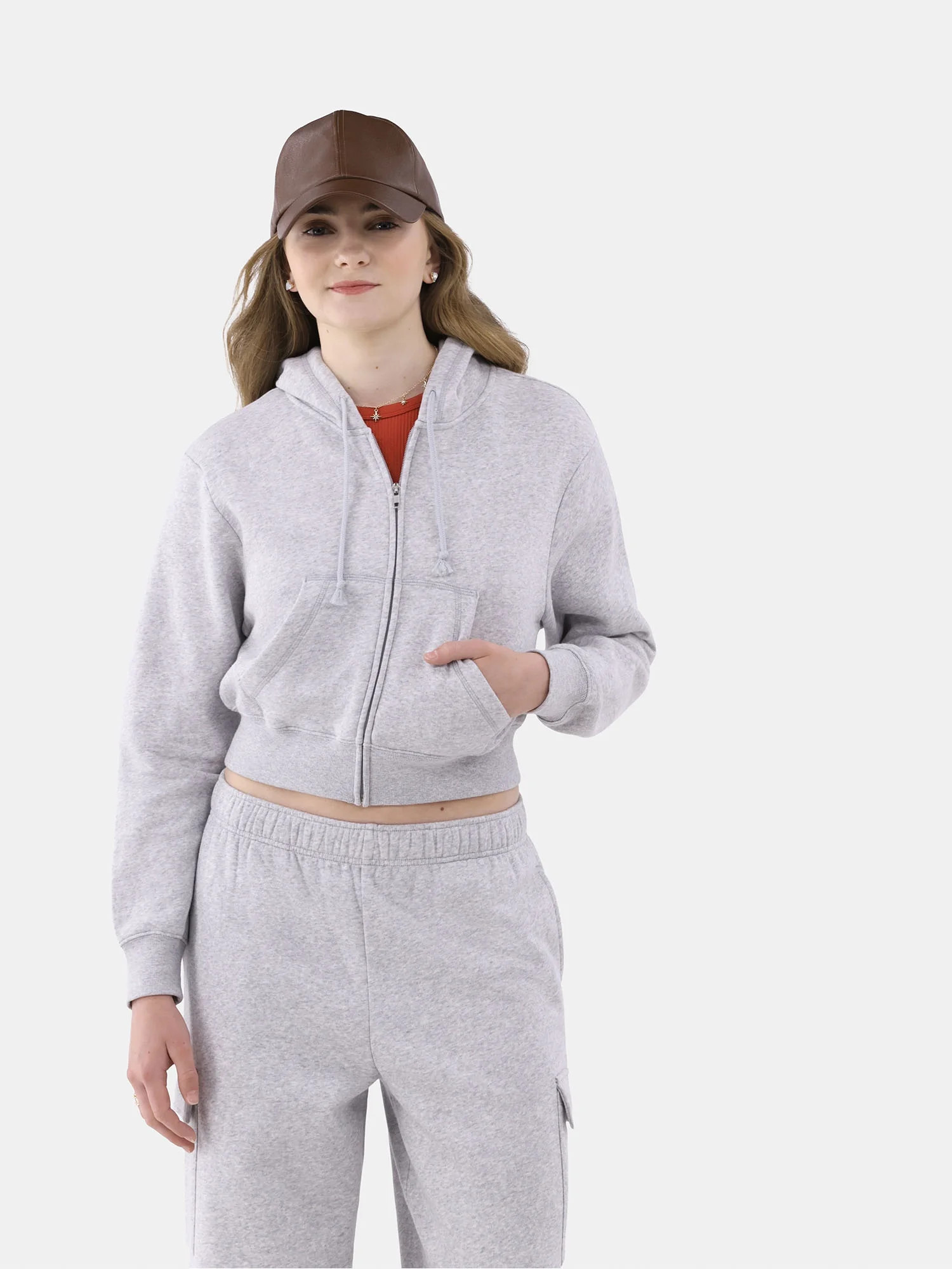 No Boundaries Juniors Cropped Zip Front Hoodie, Sizes XXS-XXL | Walmart (US)