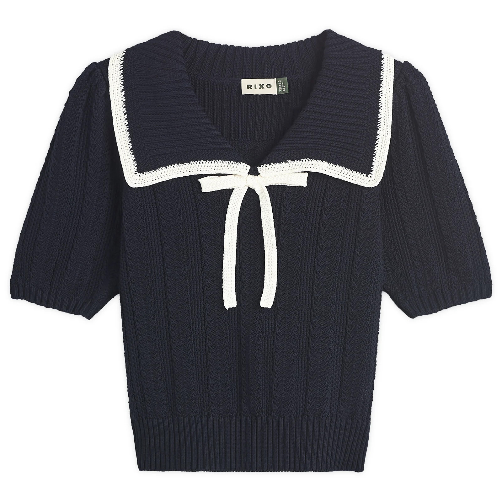 RIXO Women's Pippa Top in Deep Navy, Size UK 10 | END. Clothing