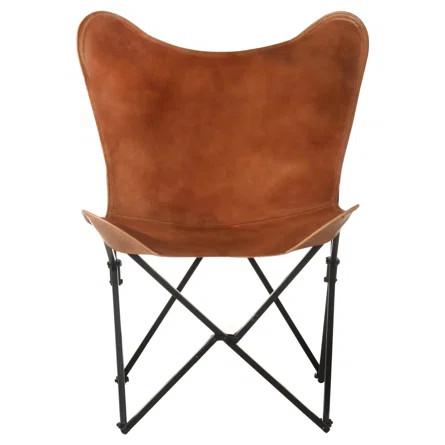 17 Stories Keilidh 28.74" W Genuine Leather Butterfly Chair | Wayfair | Wayfair North America