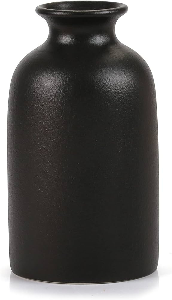 Ceramic Black Small Vase, Dry Flower Vases Minimalism Style for Modern Table Shelf Fit Fireplace ... | Amazon (US)