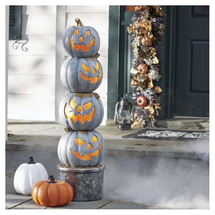 Pre-lit Jack-O-Lantern Topiary | Grandin Road | Grandin Road