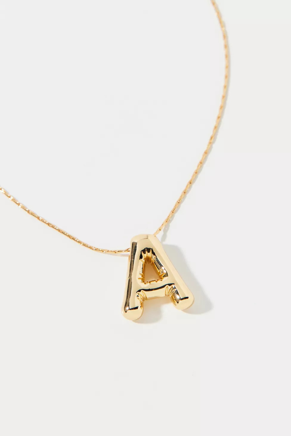 14k Gold Plated Bubble Initial Charm Necklace | Urban Outfitters (US and RoW)