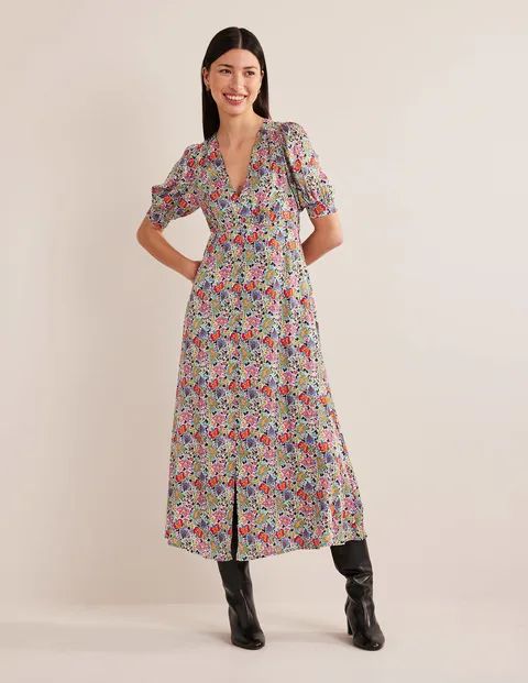 Satin Midi Tea Dress | Boden (US)