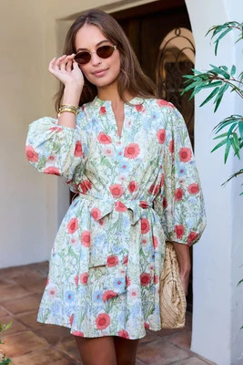 Multi Floral Print Short Dress | Avara
