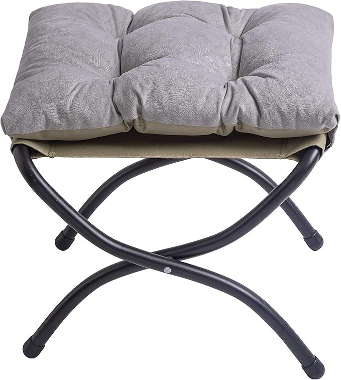 WELL-STRONG 15" Upholstered Footstool, Elegant Foldable Ottoman with Metal Frame, Morden Folding ... | Amazon (US)