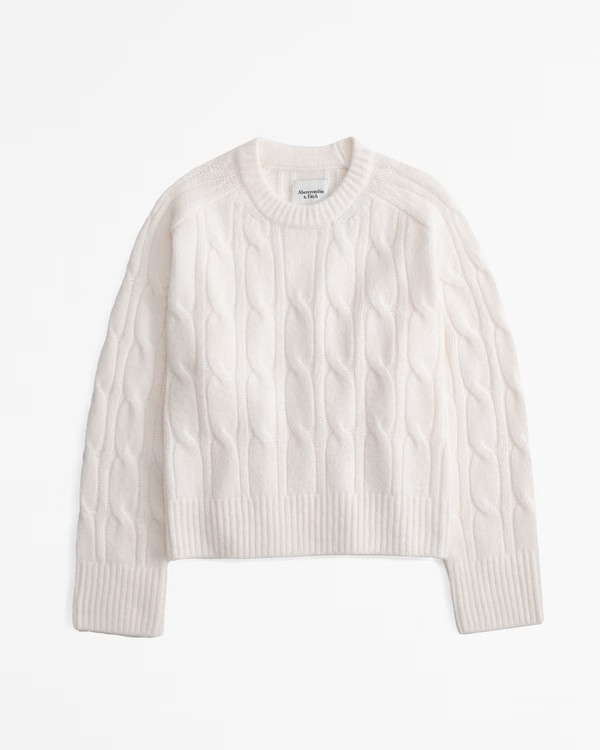 Women's The A&F Madeline Cable Crew Sweater | Women's New Arrivals | Abercrombie.com | Abercrombie & Fitch (US)